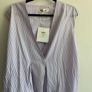 Diane Von Furstenberg Sculptured Waist Tie Blouse